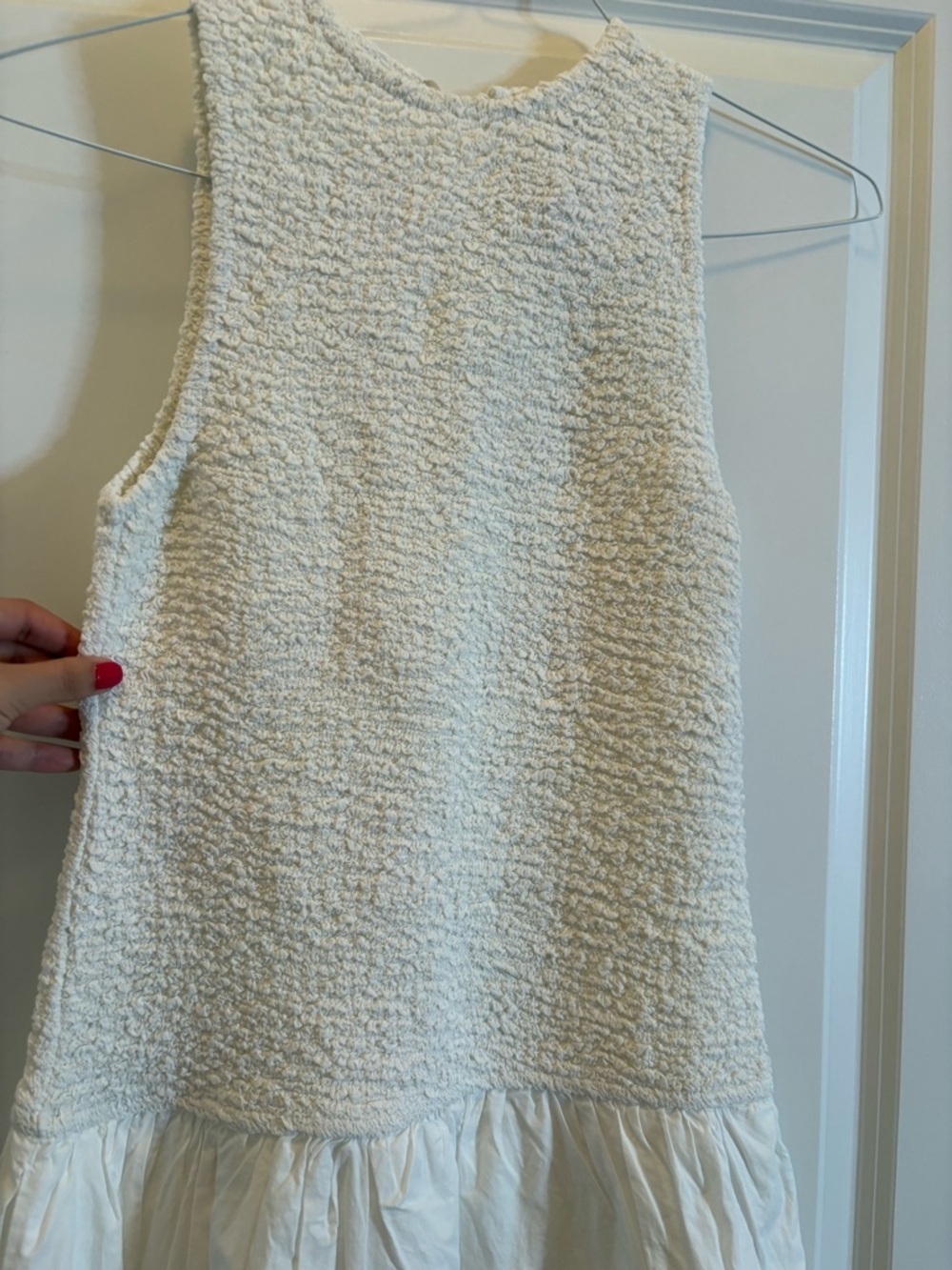 Zara White Balloon Poplin Midi Dress Sleeveless Round Neck Size Small - Picture 9 of 16